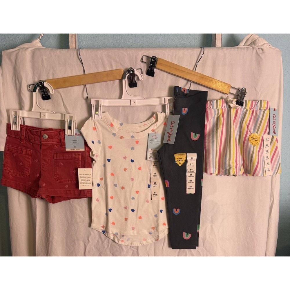 Girls Cat Jack Pants Shorts Shirt Skirt Bundle Size 2T New With Tags